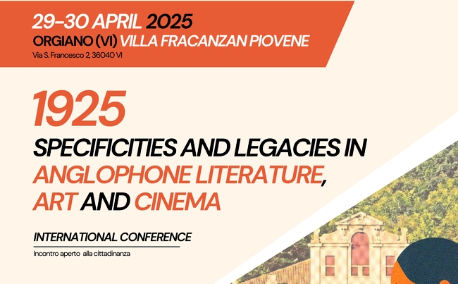 1925. SPECIFITIES AND LEGACIES IN ANGLOPHONE LITERATURE, ART AND CINEMA